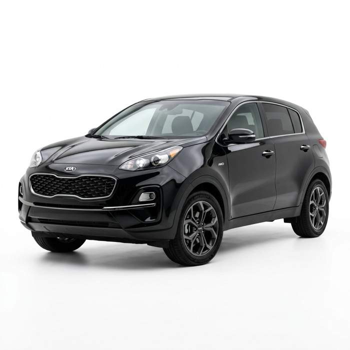 KIA Sportage 2021 — Black compact SUV available for rent in Lahore