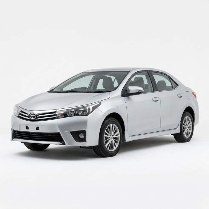 Toyota GLI 2017 — Silver family sedan available for rent in Lahore